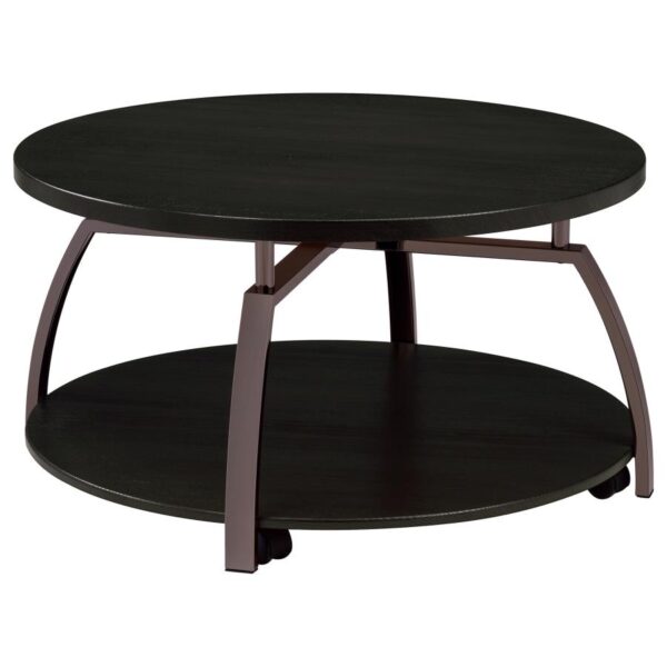 Dacre 3-piece Round Coffee and End Table Set Dark Charcoal