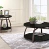 Dacre Round Engineered Wood Top Coffee Table Dark Charcoal