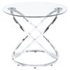 Warren 3-piece Oval Glass Top Coffee Table Set Chrome