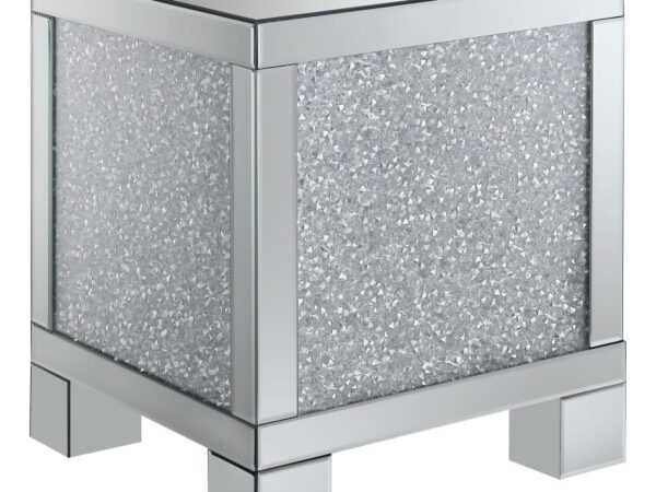 Gillian Rectangular Mirrored Acrylic Side End Table Silver