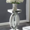 Amalia Square Mirrored Acrylic Crystal Side End Table Silver