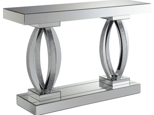 Amalia Mirrored Acrylic Entryway Sofa Console Table Silver