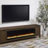 Carey 79-inch TV Stand Fireplace Media Console Dark Pine