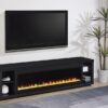 Deiter 79-inch TV Stand Fireplace Media Console Black
