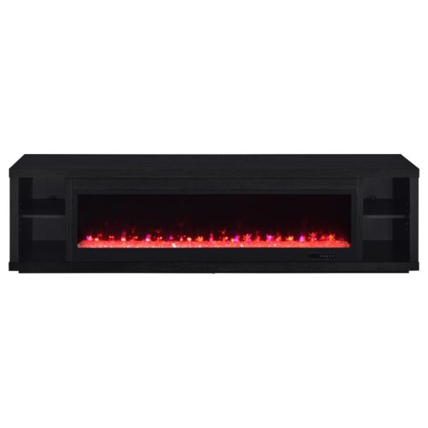 Deiter 79-inch TV Stand Fireplace Media Console Black