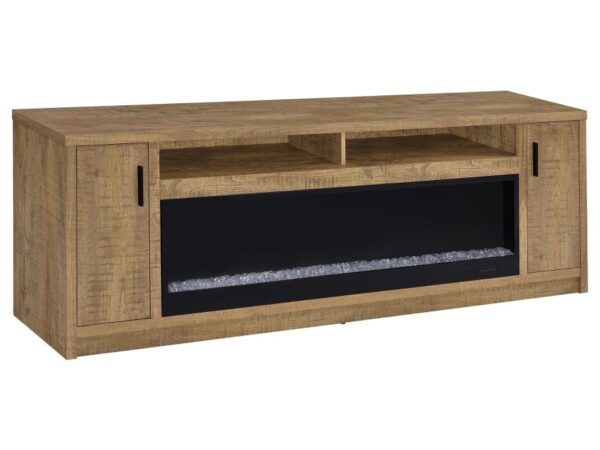 Eddy 79-inch 2-door TV Stand Fireplace Media Console Mango