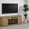 Fuller 60-inch 2-door TV Stand Fireplace Media Console Mango