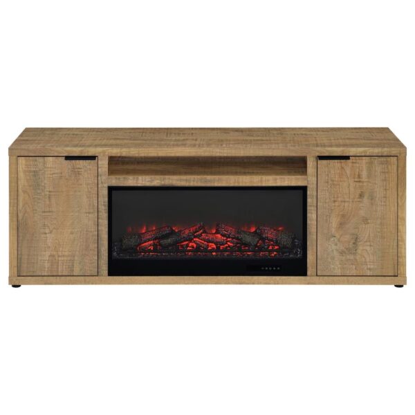 Fuller 60-inch 2-door TV Stand Fireplace Media Console Mango