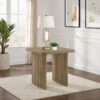 Adina Square Wood Side End Table Distressed Light Brown
