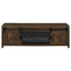 Enfield 71-inch TV Stand Fireplace Media Console Dark Pine