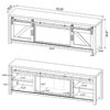 Enfield 71-inch TV Stand Fireplace Media Console Dark Pine