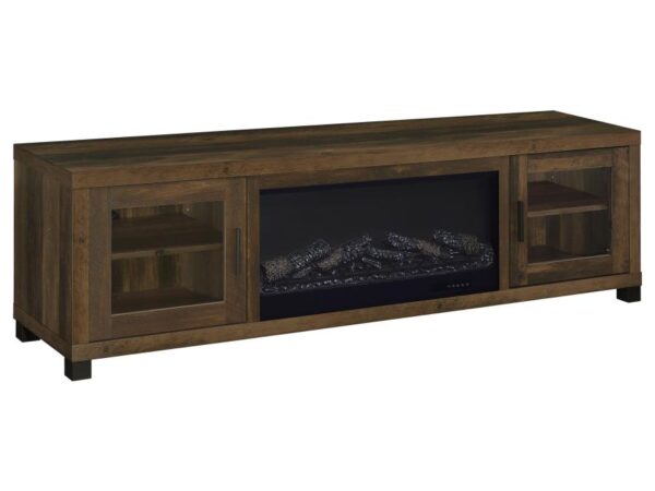 Havering 71-inch TV Stand Fireplace Media Console Dark Pine