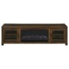 Havering 71-inch TV Stand Fireplace Media Console Dark Pine