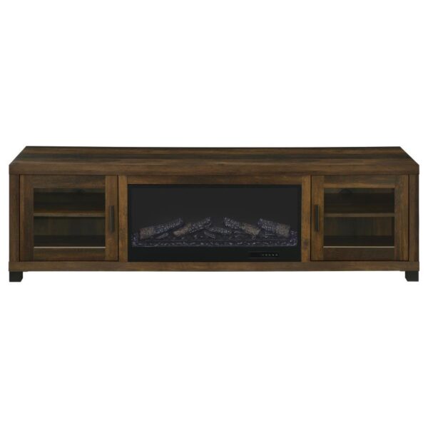 Havering 71-inch TV Stand Fireplace Media Console Dark Pine