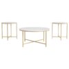 Ellison 3-piece Round Marble Coffee and End Table Set White