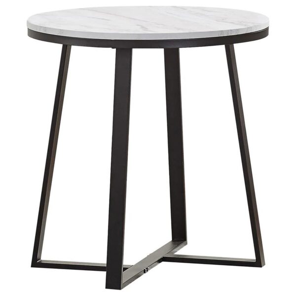 Hugo 2-piece Coffee and End Table Set White Faux Marble