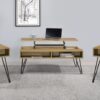 Fanning 3-piece Lift Top Coffee and End Table Set Golden Oak