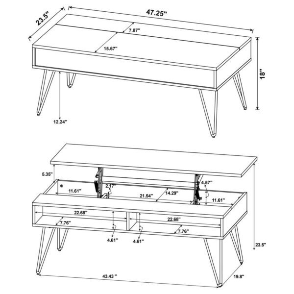 Fanning 3-piece Lift Top Coffee and End Table Set Golden Oak