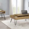 Fanning Engineered Wood Lift Top Coffee Table Golden Oak
