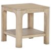 Solano Square Wood Side End Table with Shelf Weathered Mango