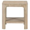 Solano Square Wood Side End Table with Shelf Weathered Mango