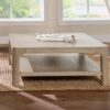 Solano Square Wood Cocktail Coffee Table Weathered Mango