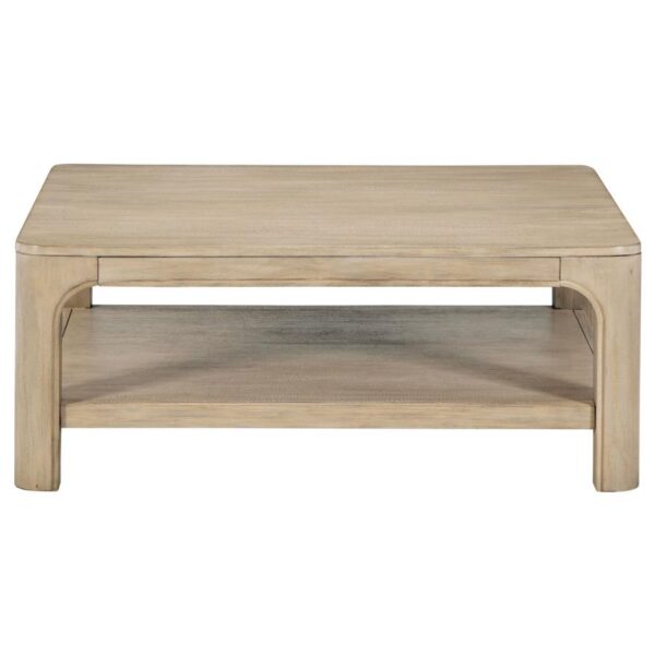 Solano Square Wood Cocktail Coffee Table Weathered Mango