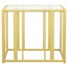 Adri Rectangular Glass Top Side End Table Matte Brass