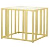 Adri Rectangular Glass Top Side End Table Matte Brass