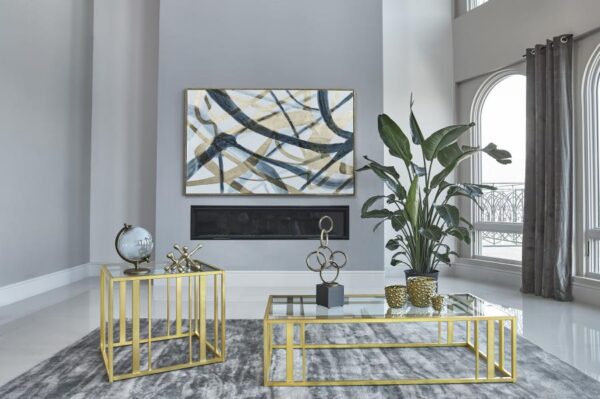 Adri 2-piece Coffee and End Table Set Matte Brass