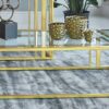 Adri Rectangular Glass Top Coffee Table Matte Brass