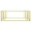 Adri Rectangular Glass Top Coffee Table Matte Brass