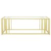 Adri Rectangular Glass Top Coffee Table Matte Brass