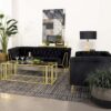 Adri Rectangular Glass Top Coffee Table Matte Brass
