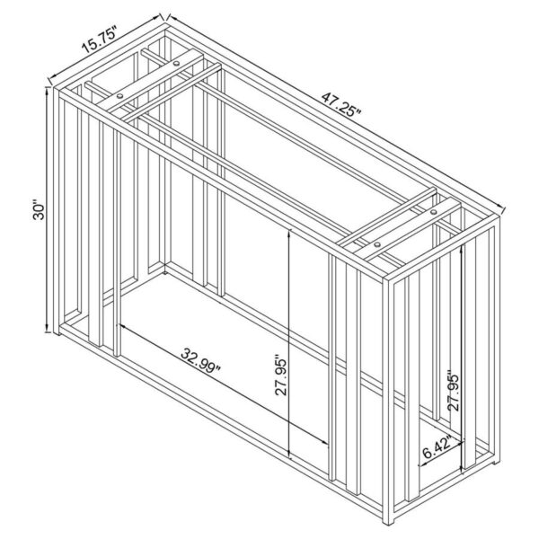 Adri Glass Top Entryway Console Table Matte Brass