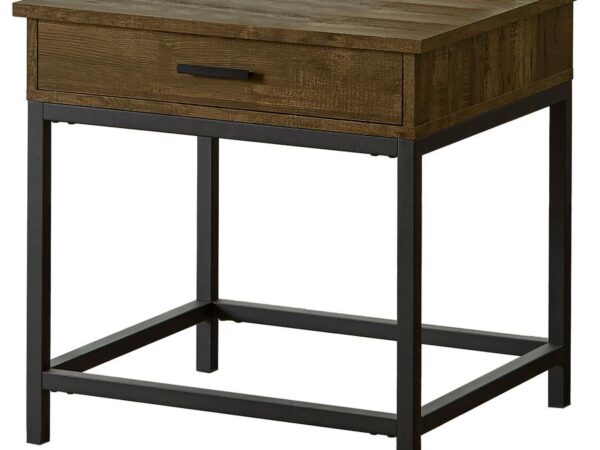 Byers 1-drawer Square Engineered Wood End Table Brown Oak