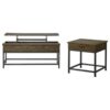Byers 2-piece Lift Top Coffee and End Table Set Brown Oak
