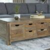 Esther 6-drawer Solid Wood Coffee Table Natural Sheesham