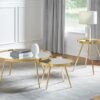 Kaelyn 3-piece Round Coffee and End Table Set Gold