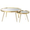 Kaelyn 3-piece Round Coffee and End Table Set Gold