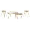 Kaelyn 4-piece Round Coffee and End Table Set Gold