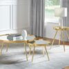 Kaelyn 2-piece Round Mirror Top Nesting Coffee Table Gold