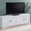Laughlin 4-door Engineered Wood 78-inch TV Stand White
