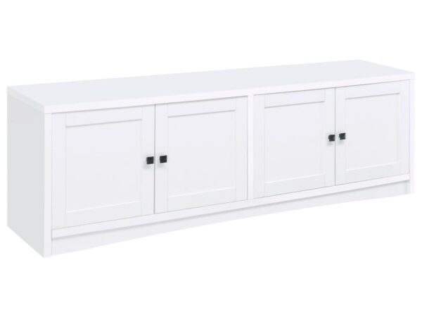 Laughlin 4-door Engineered Wood 78-inch TV Stand White