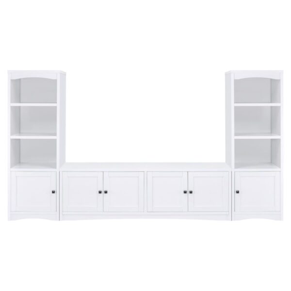 Laughlin 4-door Engineered Wood 78-inch TV Stand White