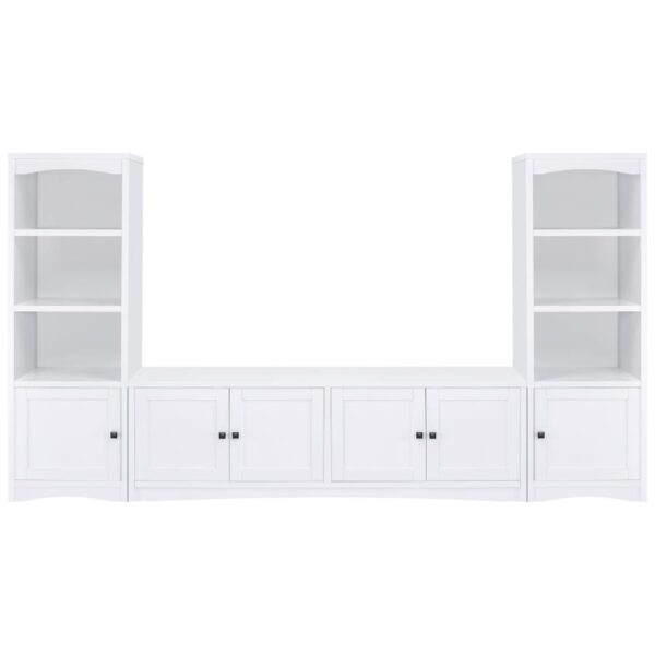 Laughlin 3-shelf Engineered Wood Media Tower White