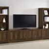 Laughlin 4-door Engineered Wood 78-inch TV Stand Dark Pine