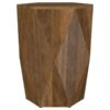 Zalika Hexagonal Solid Mango Wood End Table Natural