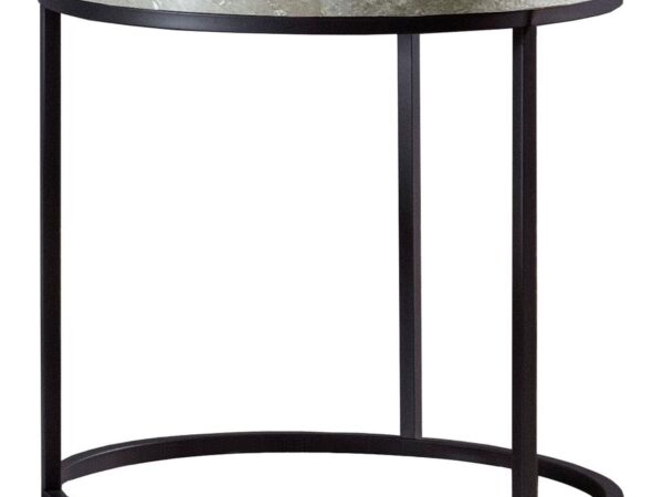 Lainey Round Faux Marble Side End Table Grey