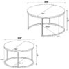 Lainey 2-piece Round Faux Marble Nesting Coffee Table Grey